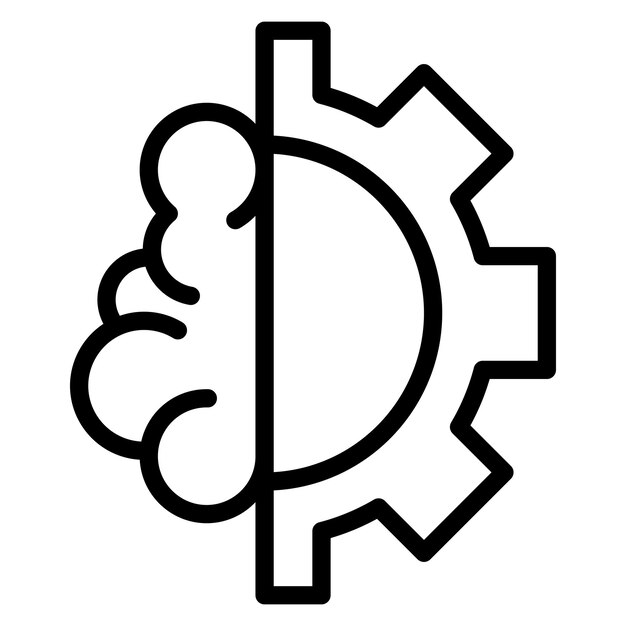 Imagen vectorial de íconos de aprendizaje automático Puede usarse para robótica