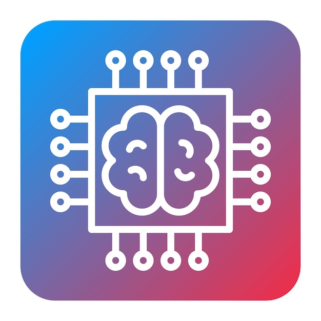 Imagen vectorial de íconos de aprendizaje automático Puede utilizarse para la Disrupción Digital