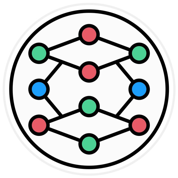 Imagen vectorial de íconos de aprendizaje profundo Se puede utilizar para el análisis de datos