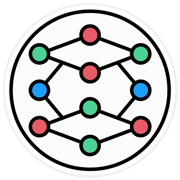 Vector imagen vectorial de íconos de aprendizaje profundo se puede utilizar para el análisis de datos