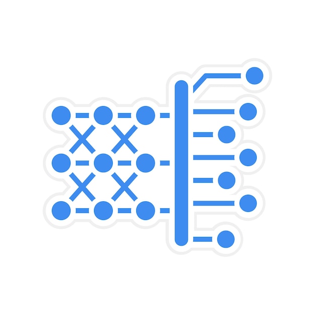 La imagen vectorial de íconos de aprendizaje profundo se puede utilizar para Big Data