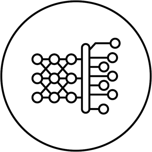 La imagen vectorial de íconos de aprendizaje profundo se puede utilizar para Big Data