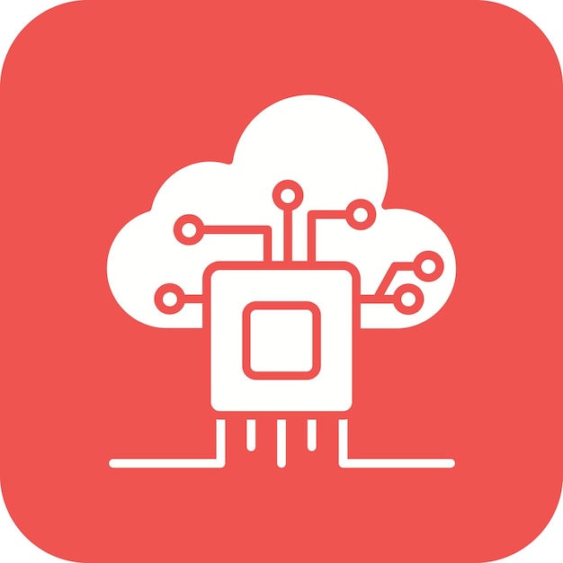 Imagen vectorial de iconos de arquitectura basada en la nube Se puede utilizar para el análisis de datos