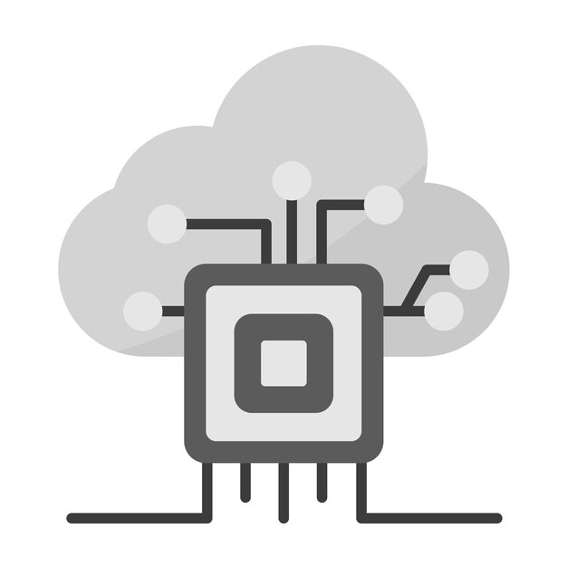 Imagen vectorial de íconos de arquitectura basada en la nube Se puede utilizar para el análisis de datos