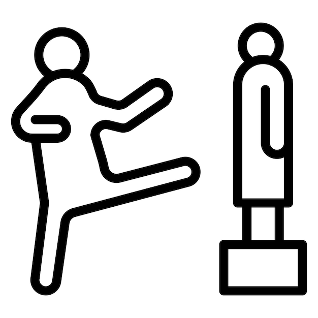Imagen vectorial de íconos de artes marciales Se puede usar para géneros de películas