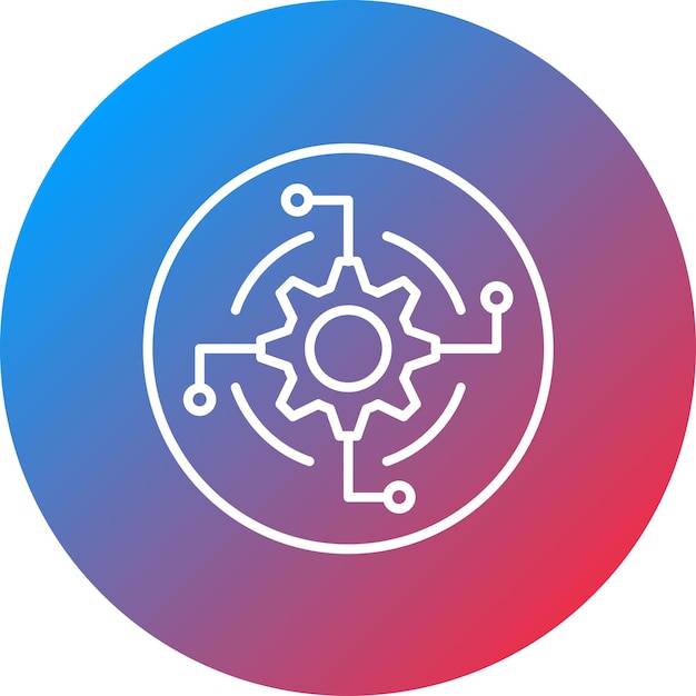 Imagen vectorial de íconos de automatización de negocios Se puede utilizar para Digital Nomad