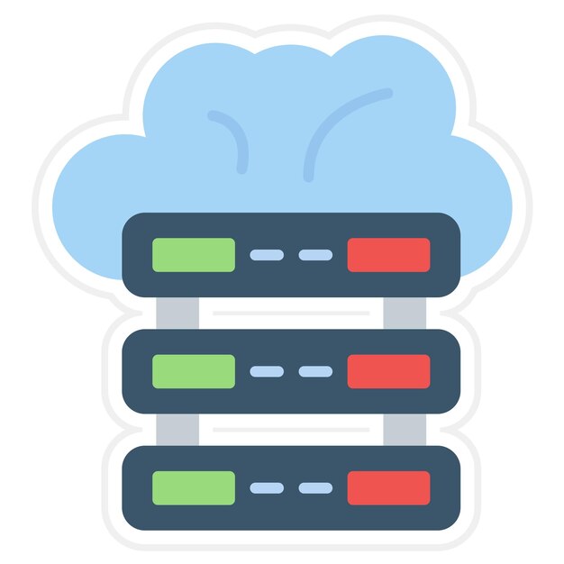 Imagen vectorial de iconos de la base de datos en la nube Se puede utilizar para el marketing en línea