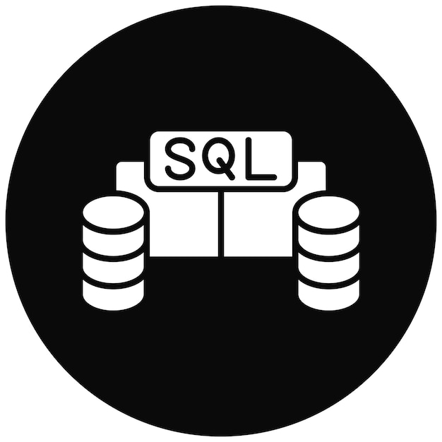 Imagen vectorial de iconos de bases de datos SQL Se puede usar para alojamiento web