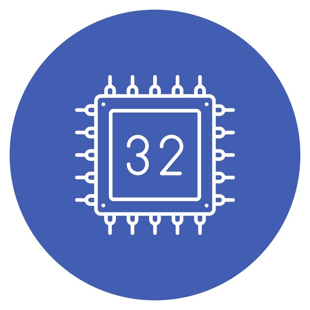 Imagen vectorial de íconos de bits puede usarse para Ciencias de la Computación