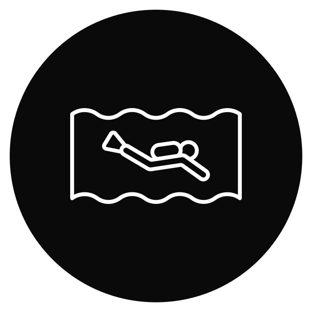 Imagen vectorial de íconos de buceo profundo Se puede utilizar para vacaciones y turismo