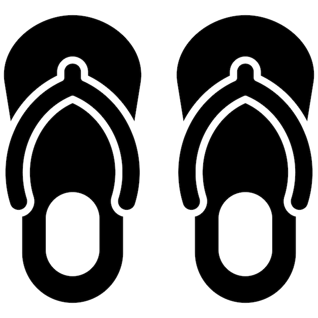 Vector imagen vectorial de iconos de chanclas se puede usar para coastline