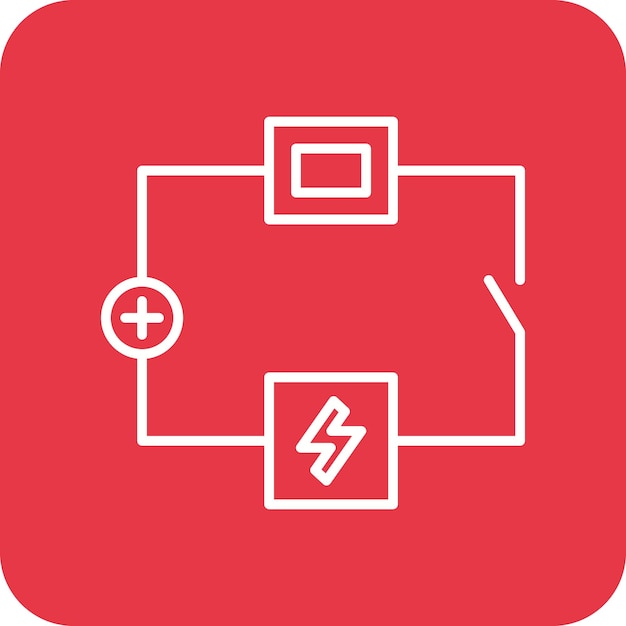 Imagen vectorial de íconos de circuitos eléctricos Puede utilizarse para la educación