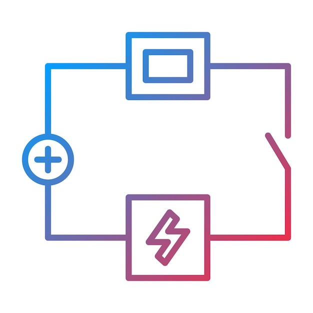 Imagen vectorial de íconos de circuitos eléctricos Puede utilizarse para la educación