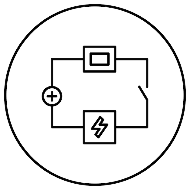 Imagen vectorial de íconos de circuitos eléctricos Puede utilizarse para la educación