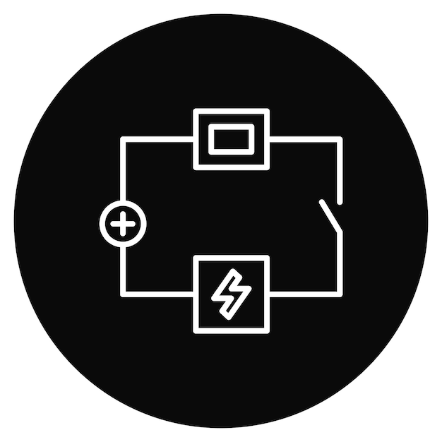 Imagen vectorial de íconos de circuitos eléctricos Puede utilizarse para la educación