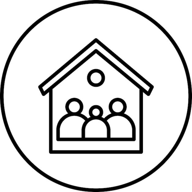 Imagen vectorial de íconos de Coliving Space Se puede utilizar para espacios de coworking