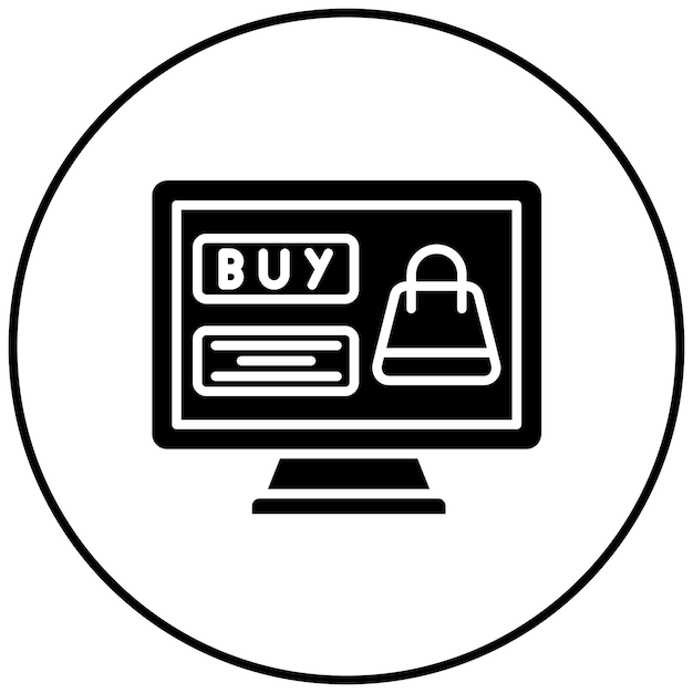 Imagen vectorial de íconos de compras en línea Se puede usar para Untact World
