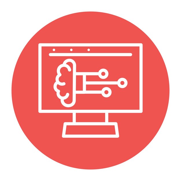 Imagen vectorial de íconos de computación cognitiva Puede utilizarse para la industria