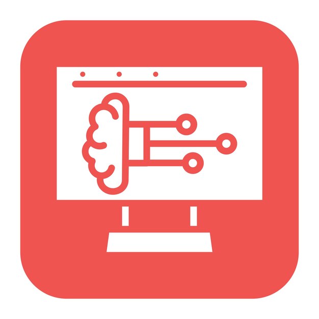 Imagen vectorial de íconos de computación cognitiva Puede utilizarse para la industria
