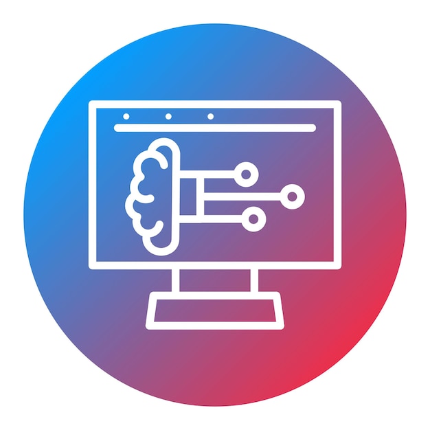 Imagen vectorial de íconos de computación cognitiva Puede utilizarse para la industria