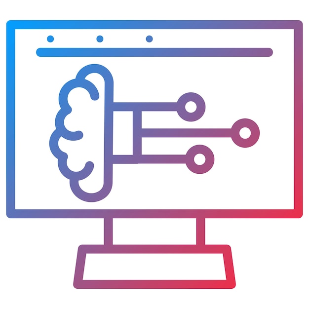 Imagen vectorial de íconos de computación cognitiva Puede utilizarse para la industria