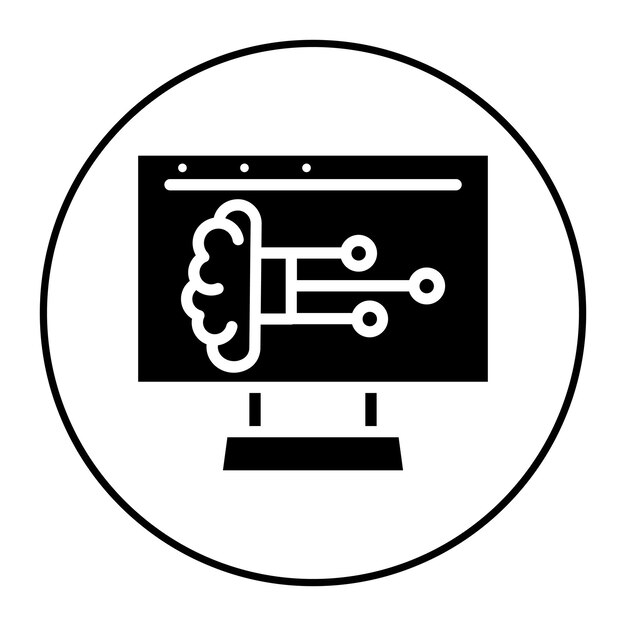 Imagen vectorial de íconos de computación cognitiva Puede utilizarse para la industria
