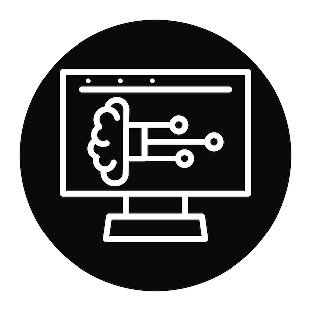 Imagen vectorial de íconos de computación cognitiva Puede utilizarse para la industria