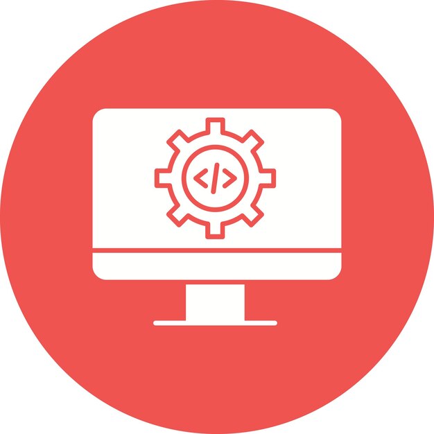 Imagen vectorial de iconos de configuración de código Se puede usar para alojamiento web