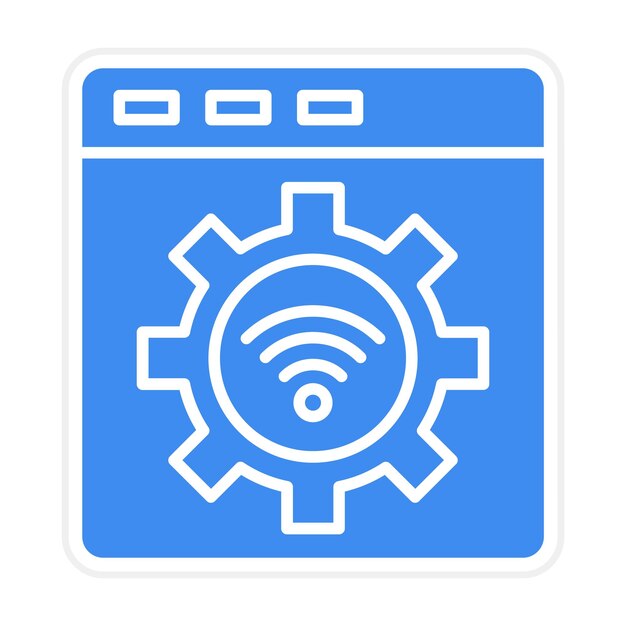 Imagen vectorial de iconos de configuración de Internet Se puede utilizar para redes y intercambio de datos