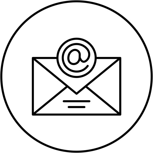 Vector imagen vectorial de íconos de correo electrónico se puede utilizar para comunicación y medios