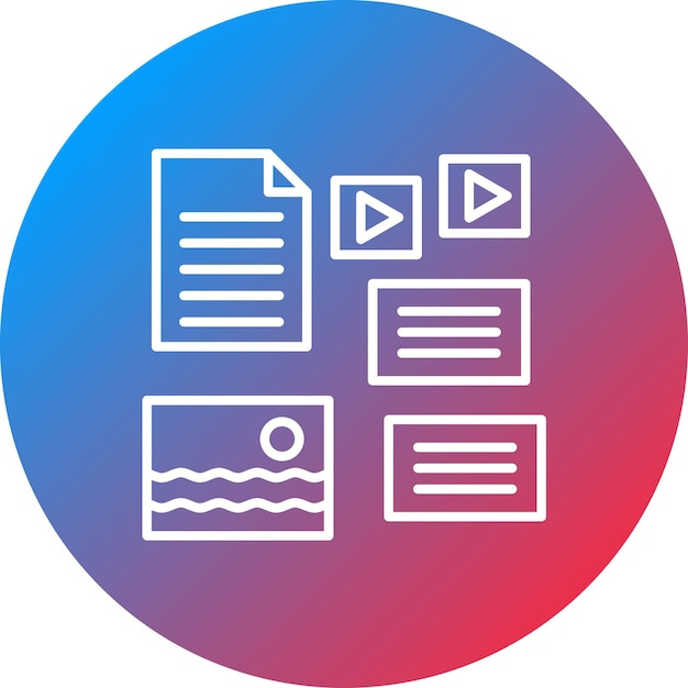 Imagen vectorial de íconos de datos no estructurados Puede utilizarse para Big Data