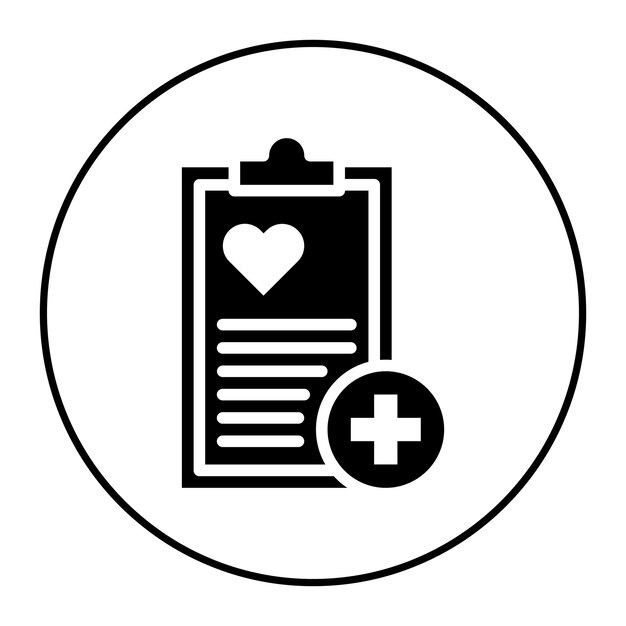 Imagen vectorial de iconos de datos relativos a la salud Puede utilizarse para el cumplimiento y la regulación