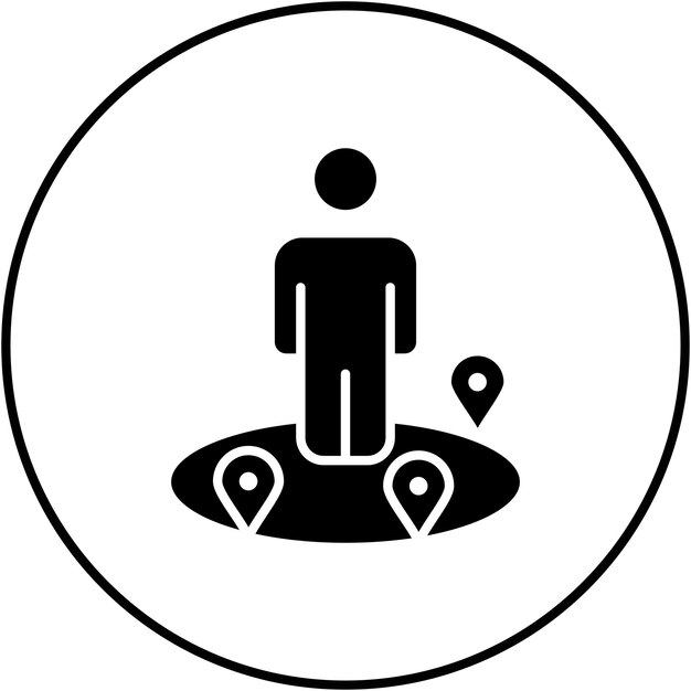 Imagen vectorial de iconos de destinos cercanos Se puede usar para mapa y navegación