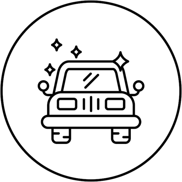 Imagen vectorial de íconos de detalles exteriores Se puede utilizar para el lavado de coches