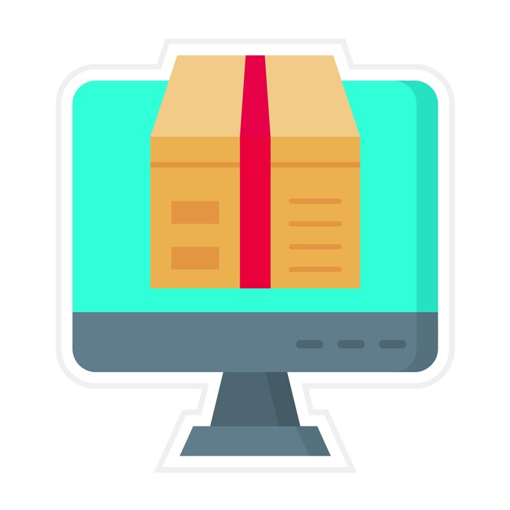Vector imagen vectorial de íconos digitales de productos puede utilizarse para compras y comercio electrónico
