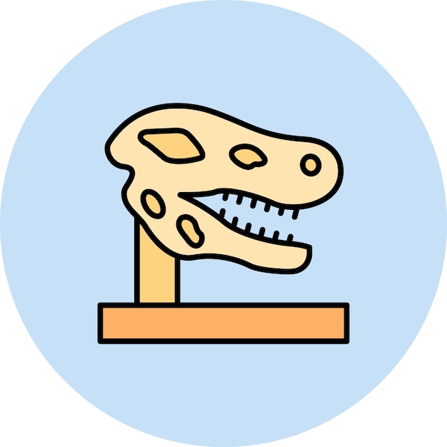 Imagen vectorial de íconos de dinosaurios fósiles puede usarse para la historia