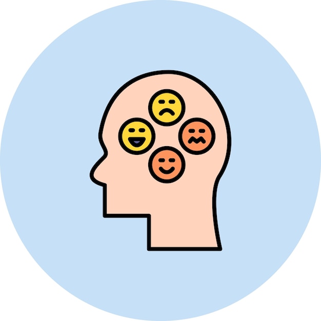 Imagen vectorial de iconos de emociones Se puede utilizar para la salud mental