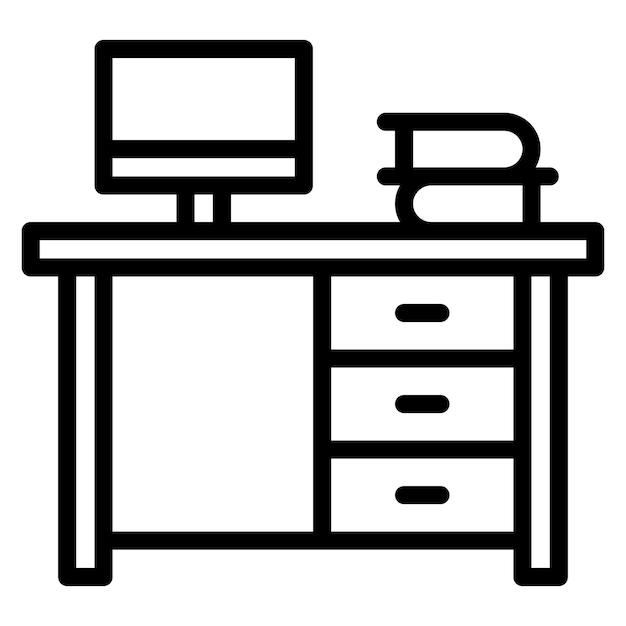 Imagen vectorial de íconos de escritorio caliente Se puede usar para espacios de coworking