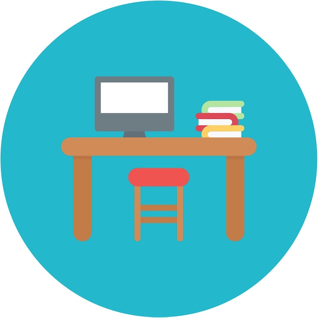 Imagen vectorial de íconos de escritorio dedicado Se puede utilizar para espacios de trabajo conjunto