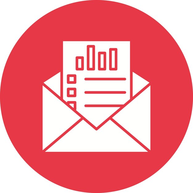 Imagen vectorial de íconos de estadísticas de correo electrónico Se puede usar para negocios