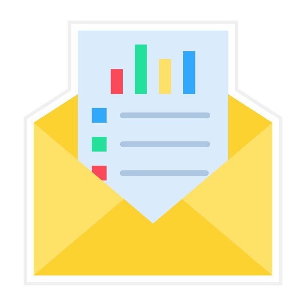 Imagen vectorial de íconos de estadísticas de correo electrónico Se puede usar para negocios