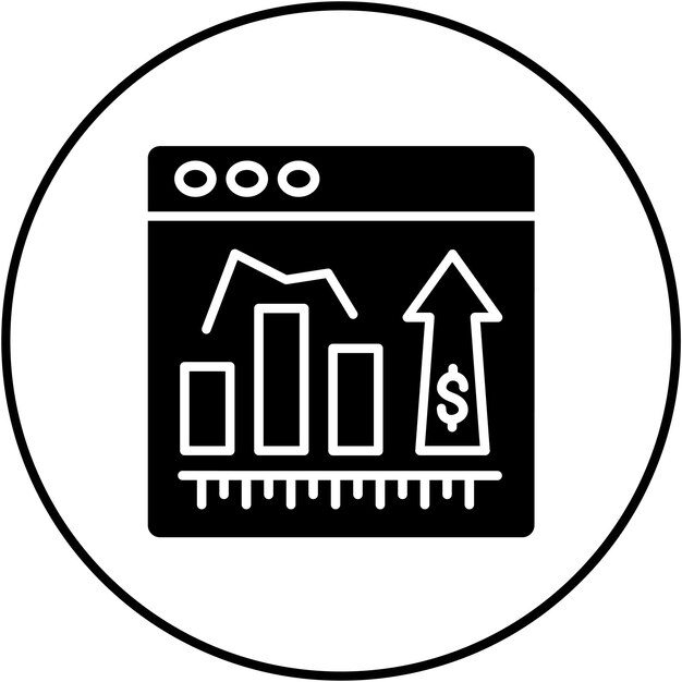 Imagen vectorial de íconos de estadísticas en línea Puede utilizarse para la economía empresarial