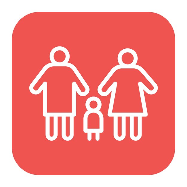 Imagen vectorial de iconos de estilo parental Se puede usar para la adopción de niños