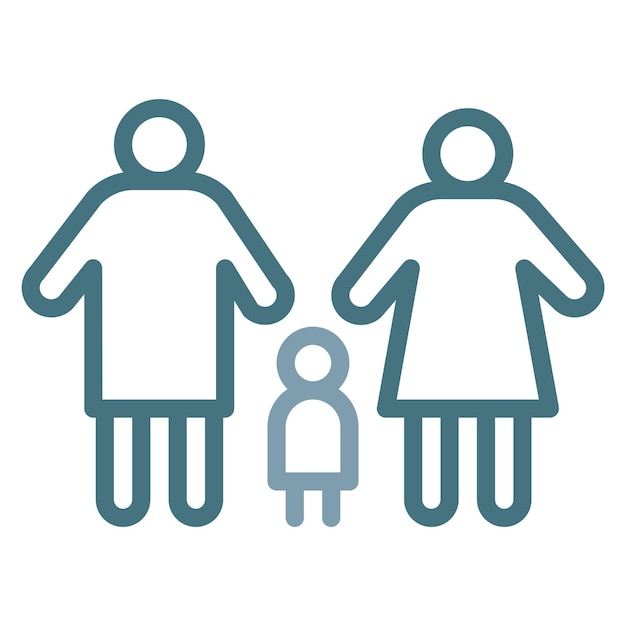 Imagen vectorial de iconos de estilo parental Se puede usar para la adopción de niños