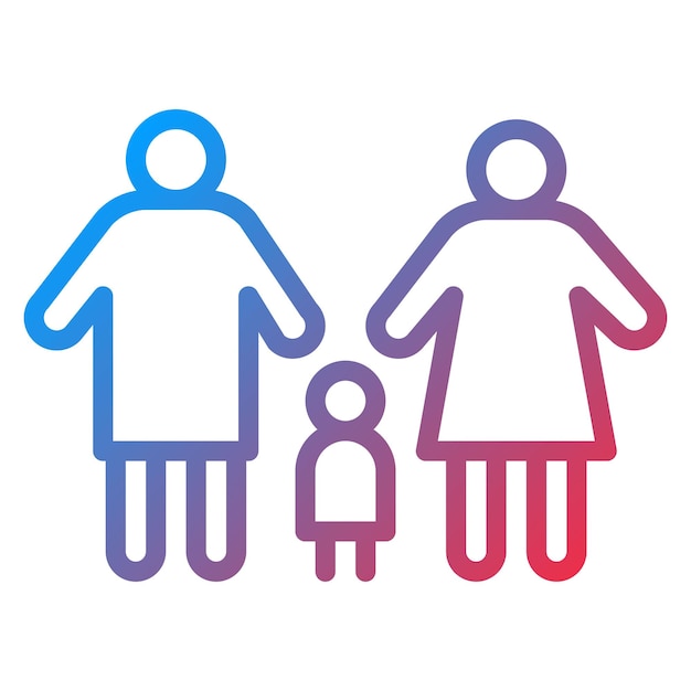 Imagen vectorial de iconos de estilo parental Se puede usar para la adopción de niños