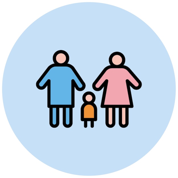 Imagen vectorial de iconos de estilo parental Se puede usar para la adopción de niños