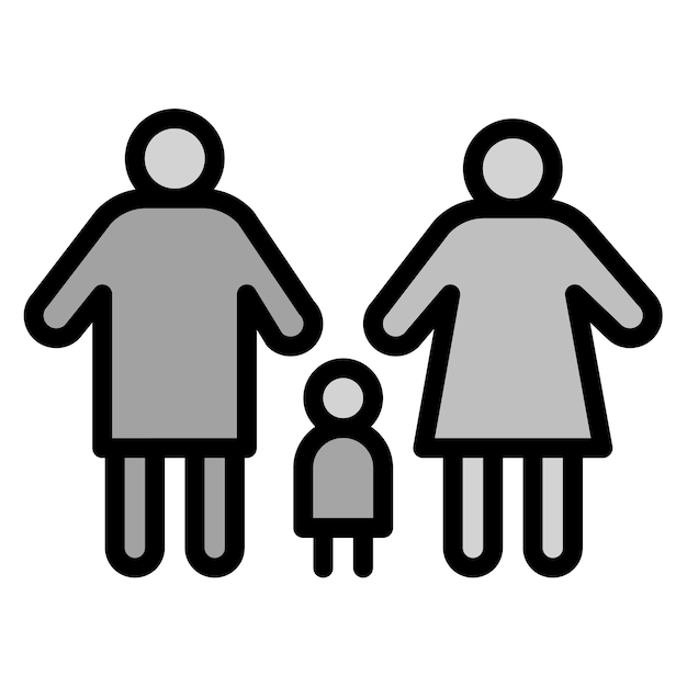 Imagen vectorial de iconos de estilo parental Se puede usar para la adopción de niños