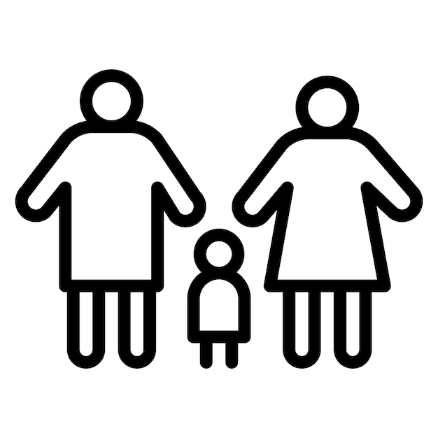 Imagen vectorial de iconos de estilo parental Se puede usar para la adopción de niños