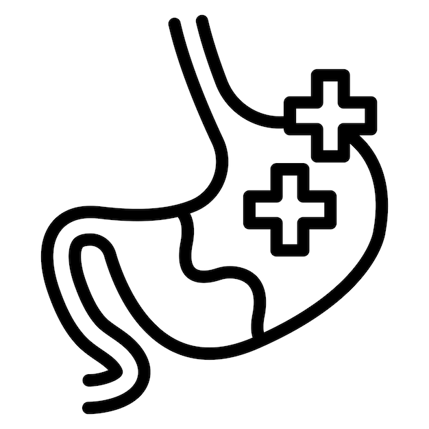 Imagen vectorial de iconos de gastroenterología Puede utilizarse para hospitales psiquiátricos