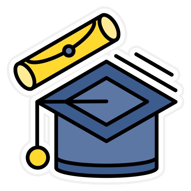 Imagen vectorial de íconos graduados Se puede utilizar para Back to School